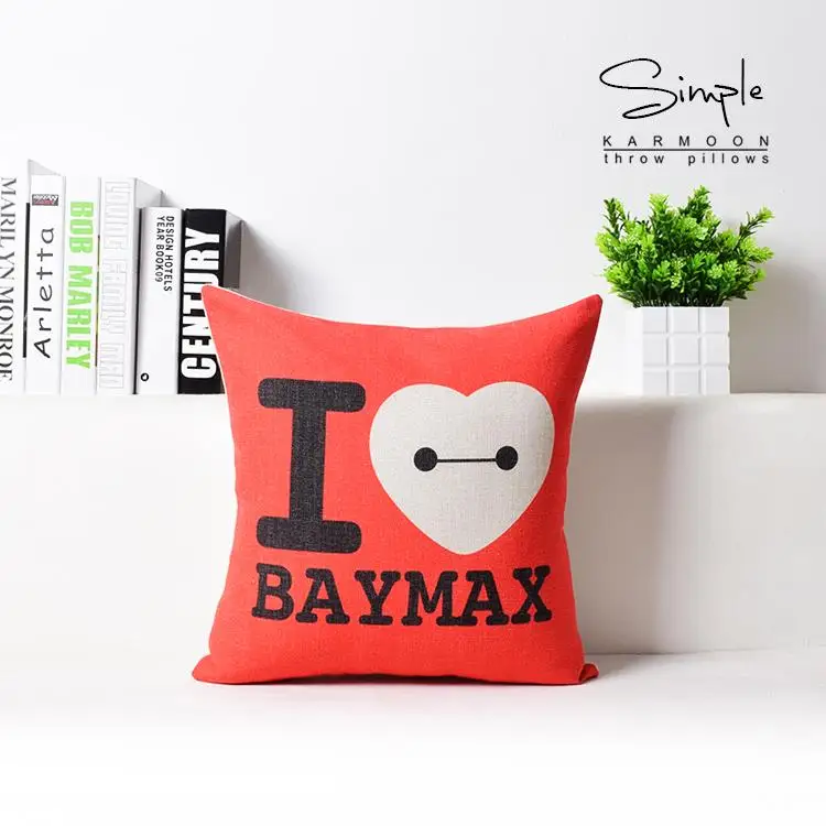 Подушка Big Hero Baymax американская аниме мультяшная льняная наволочка декоративные