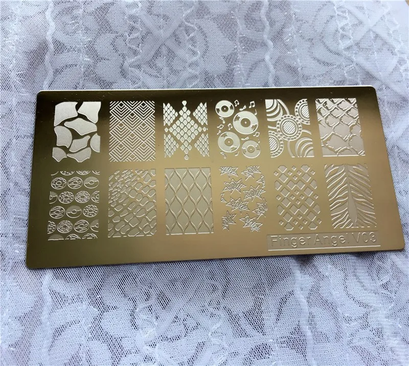 1 ШТ. 6*12 СМ Ногтей Штамповки Пластин Konad Штамповка Nail Art Маникюр Шаблон Ногтей Stamp плиты трафареты для ногтей