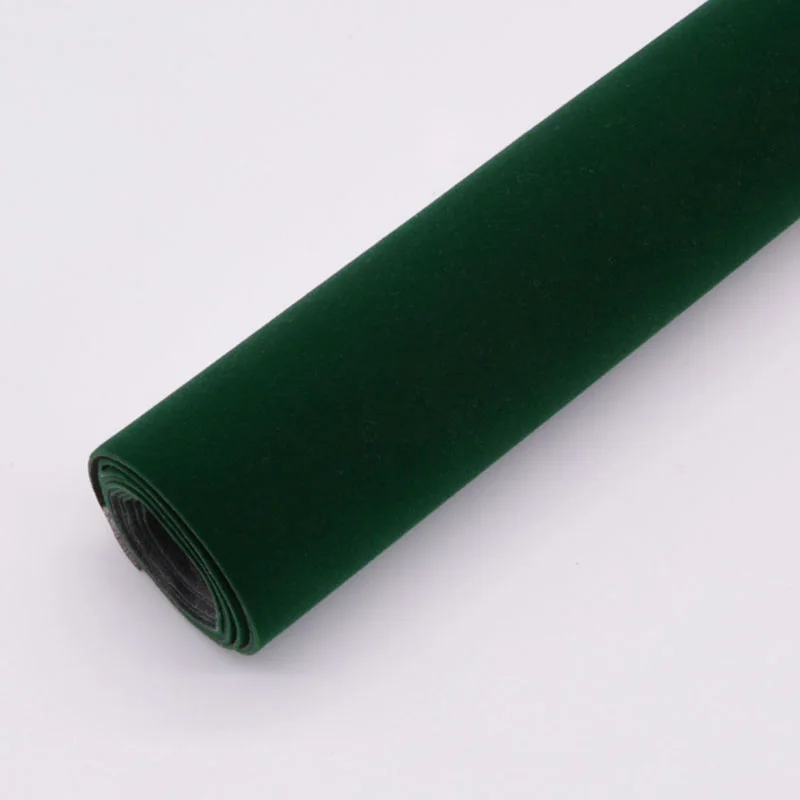 dark green Ширина 150 см/50/100 см фланель самоклеющийся клей ткань для изготовления ювелирных изделий ящик Стикеры декоративный домашний текстиль ремесло FA203 - Цвет: dark green