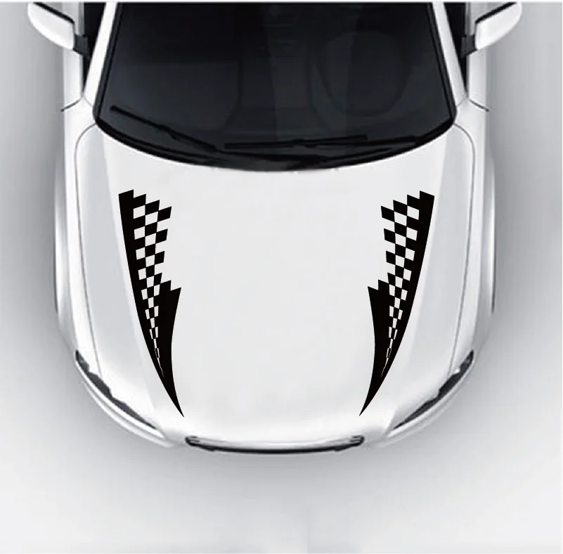 Гоночный полосатый спортивный флаги сетки капот Виниловая наклейка для