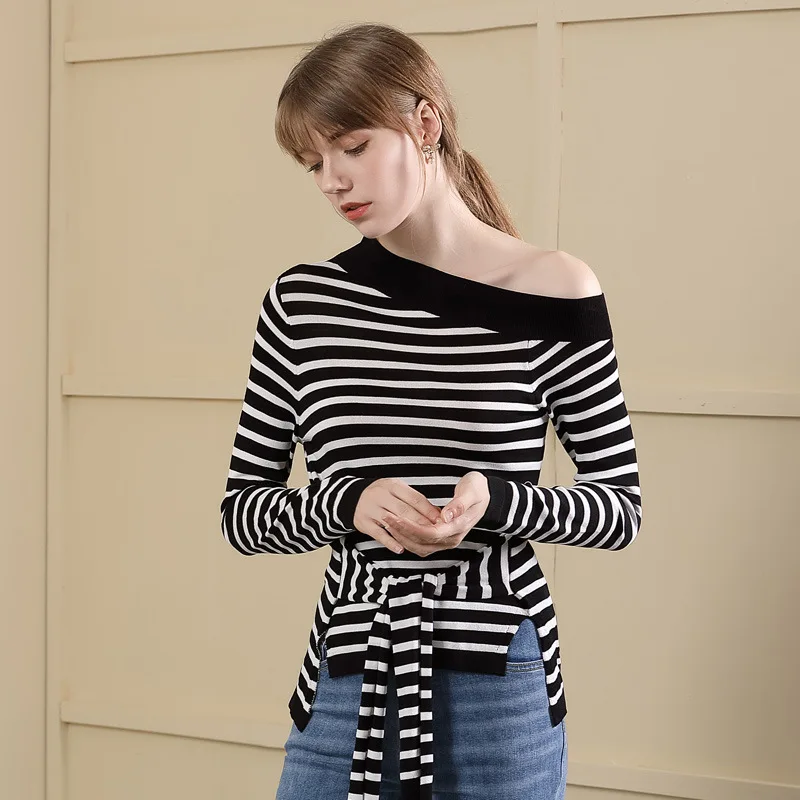 Вязаные свитера пуловеры женский сексуальный облегающий трикотажный джемпер в