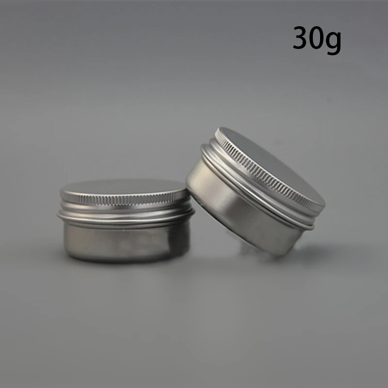 

30g Small Aluminum Jar Cosmetic Lip Balm Batom Eye Cream Wax Container Refillable Screw Cap Bottles Free Shipping 50pcs