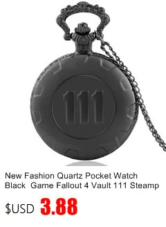 Винтажные Модные кварцевые карманные часы, бронзовая игра Fallout 4 vedle 111, стимпанк, Женское и мужское ожерелье, подвеска с цепочкой