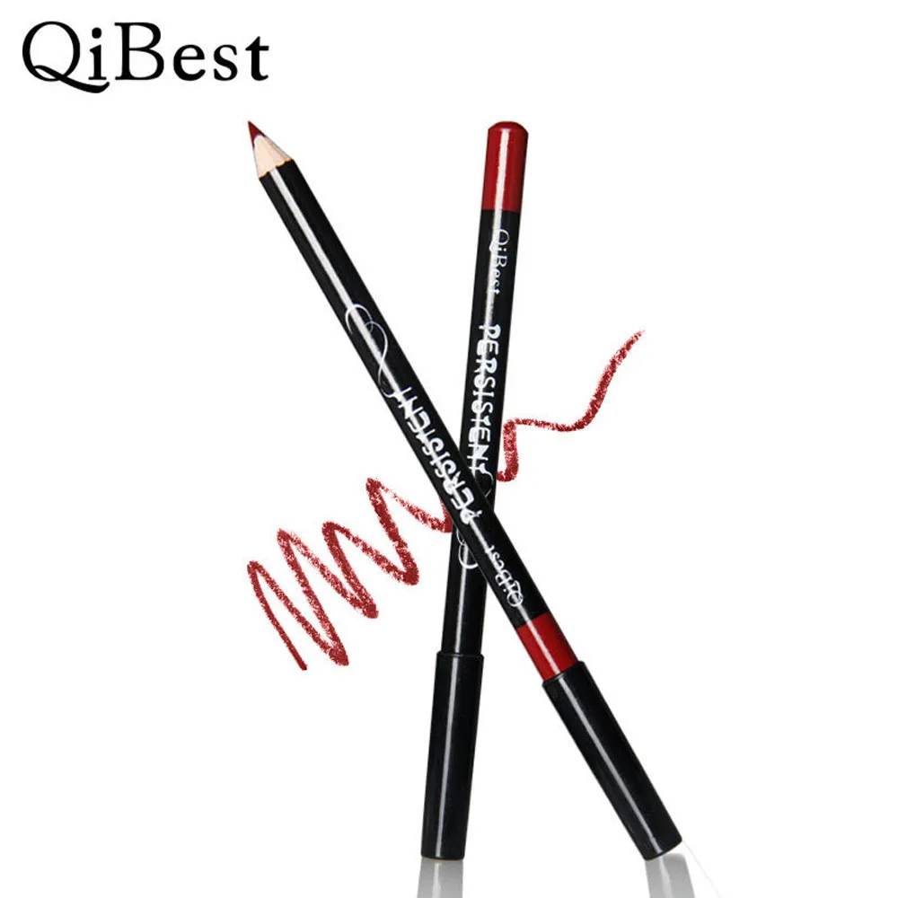 Qibest для губ, подводка для губ, Для женщин Косметическая Pro 12 шт./компл. Водонепроницаемый натуральный с контурным карандашом для губ, Длительное Действие, подводка для губ, макияж инструменты 19L0516