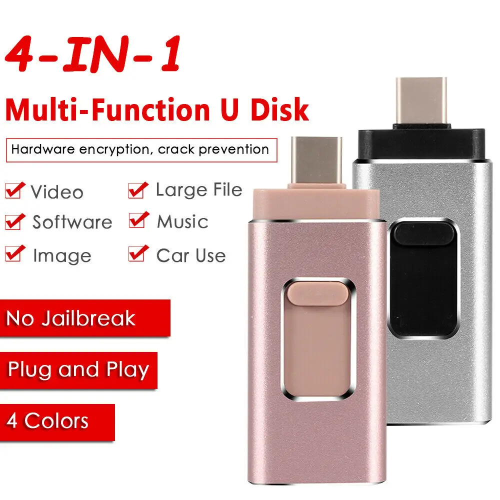4 в 1 тип c OTG USB флеш накопитель карта памяти для iPhone Android PC 256 GB|USB флэш-накопители| |