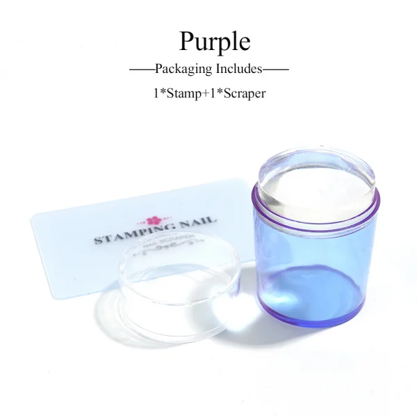 Purple Штамп для ногтей набор скребок силиконовый желе шаблон для стемпинга для нейл-арта лак Печать Передача изображения Маникюр Инструменты для штамповки комплект LA1031 - Цвет: Purple
