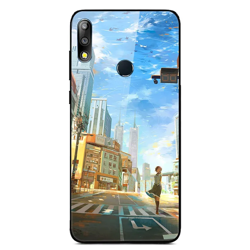 08 Чехол из закаленного стекла для Asus Zenfone Max Pro M2 ZB631KL, Мягкий бампер с принтом, чехол для Asus ZB631KL, стеклянный чехол с изображением животных и цветов - Цвет: 08