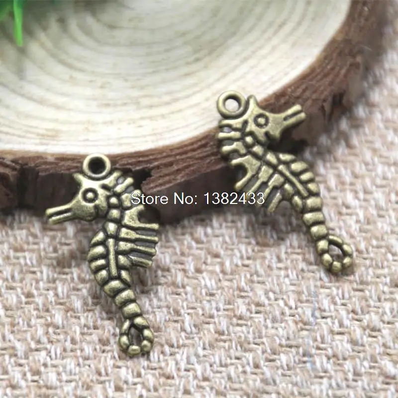 

12 шт., подвеска в виде цветка морского конька, 33 х16 мм