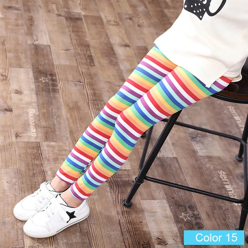 color15 Штаны для девочек; Новое поступление; леггинсы для девочек с цветочным принтом; классические леггинсы для малышей; леггинсы для маленьких девочек 2-14 лет; детские леггинсы - Цвет: color15