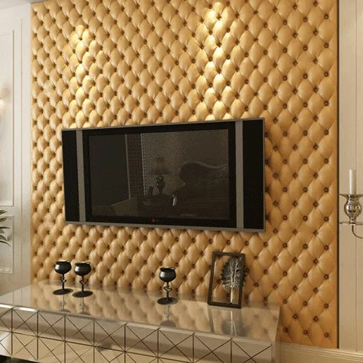 Новые европейские обои из искусственной кожи 3d для гостиной мягкие телевизора