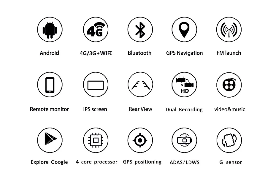 WHEXUNE Новинка 8 дюймов сенсорный ips Android 5,1 Full HD 1080P Автомобильный видеорегистратор с gps навигацией wifi Bluetooth ADAS Google play видеорегистратор