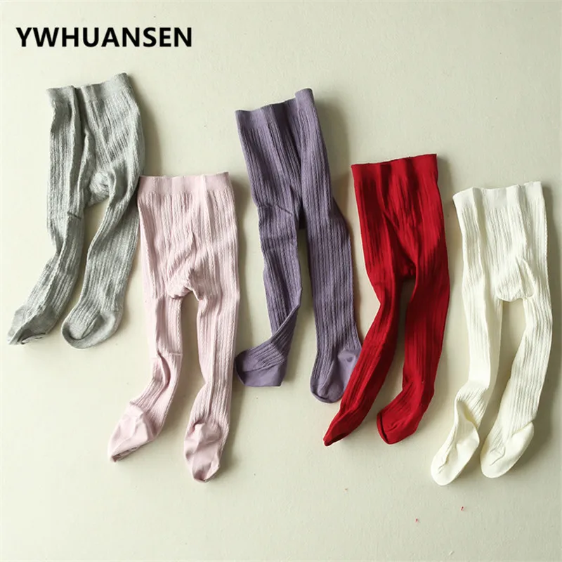 YWHUANSEN Fashion Little Girls' Cable Tight Autumn Stockings For Girls Popular Children's Pantyhose Cotton Kid Tights 2017 Cloth |