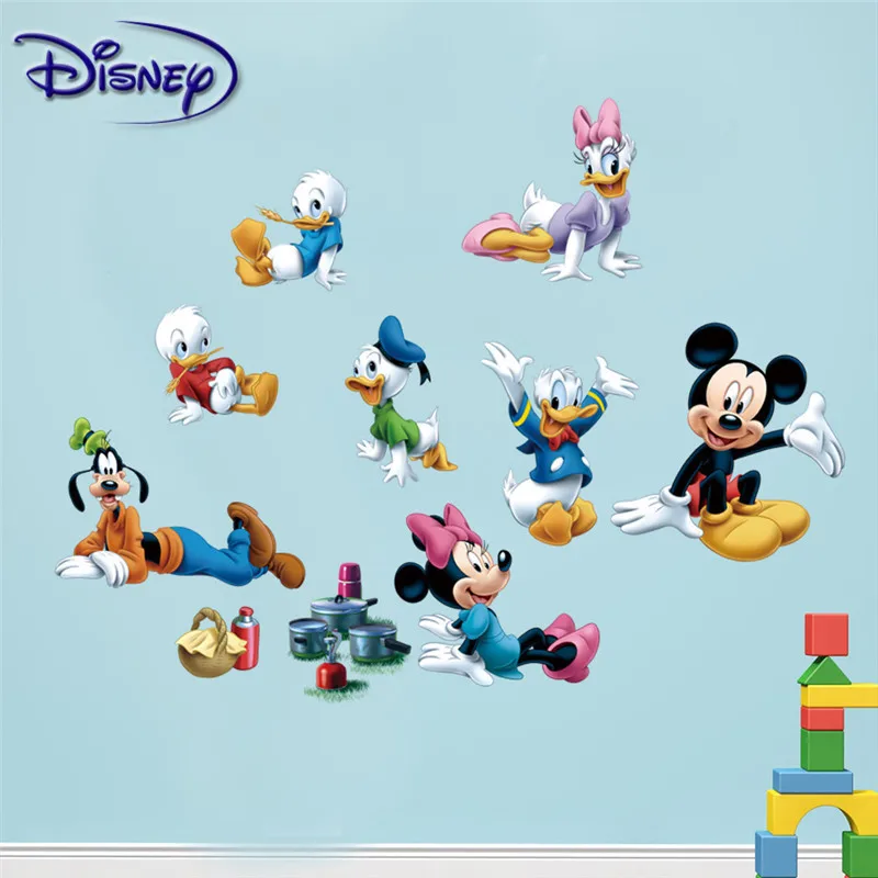 Disney Mickey Minnie Donald Duck Decorative Sticker Background Green Removable Self-adhesive Test Waterproof | Игрушки и хобби