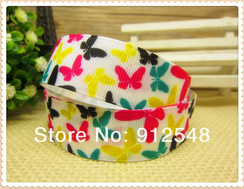 Лента бабочка корсажная с принтом 1572997 22 мм 5 ярдов/партия|butterfly ribbon|gift wrapribbon ribbon |