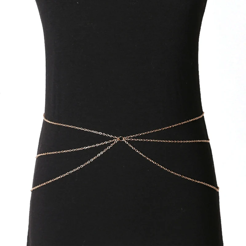 Очаровательное женское пляжное бикини цепочка для тела на талию Ожерелье