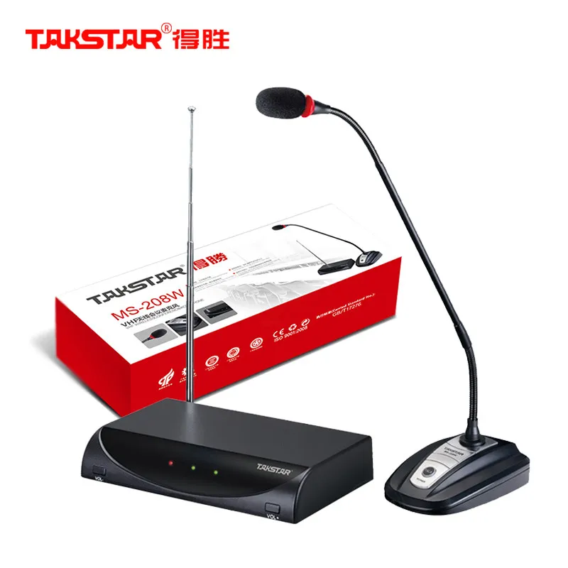 Takstar MS-208W Pro беспроводной микрофон с гибким штативом наборы конференц-системы с 1 настольным микрофоном для церкви/конференции/выступления