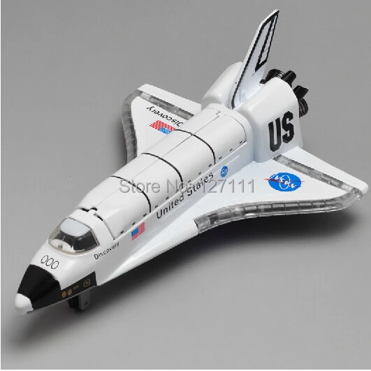 

Free shipping the US space shuttle Atlantis model toy 8'' pull-back alloy airplane kids toys with light&flashing 1pcs