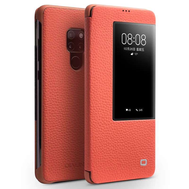 Роскошный Ультратонкий флип-чехол из натуральной кожи для Huawei Mate20 Pro 20X Business Smart View