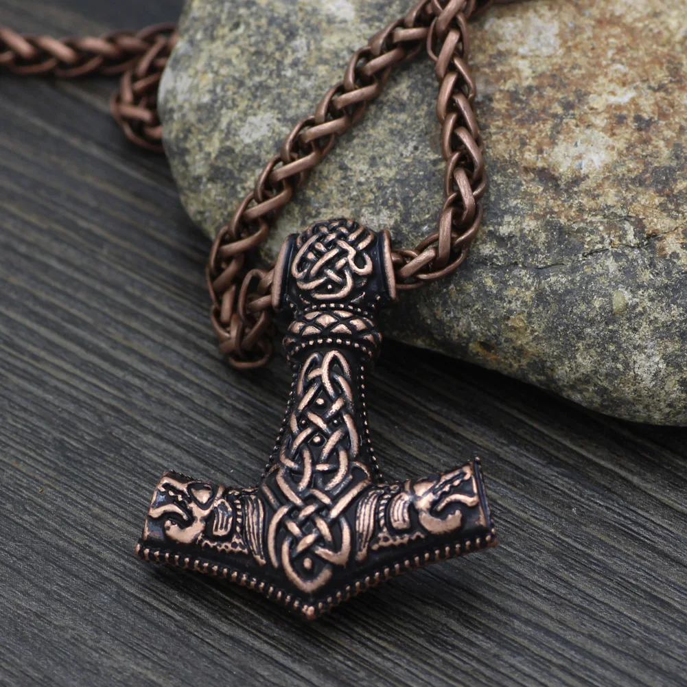 Youe Shone мужское ожерелье с подвеской из Молот Мьёльнир Норс Бог Викинг один волк