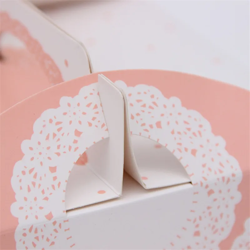 Бумажная коробка Подарочная для выпечки упаковка пищевая бумага розовое кружево