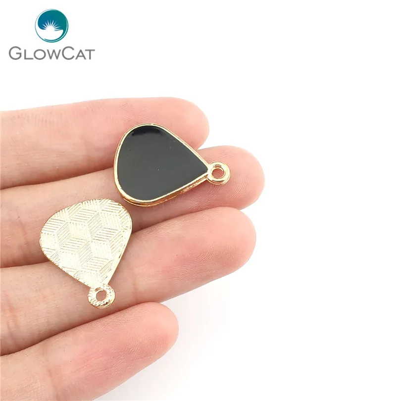 9pcs/lot Light Gold Enamel Black Mix Shape Beauty Pendant Jewelry Finding Making 22339 | Украшения и аксессуары
