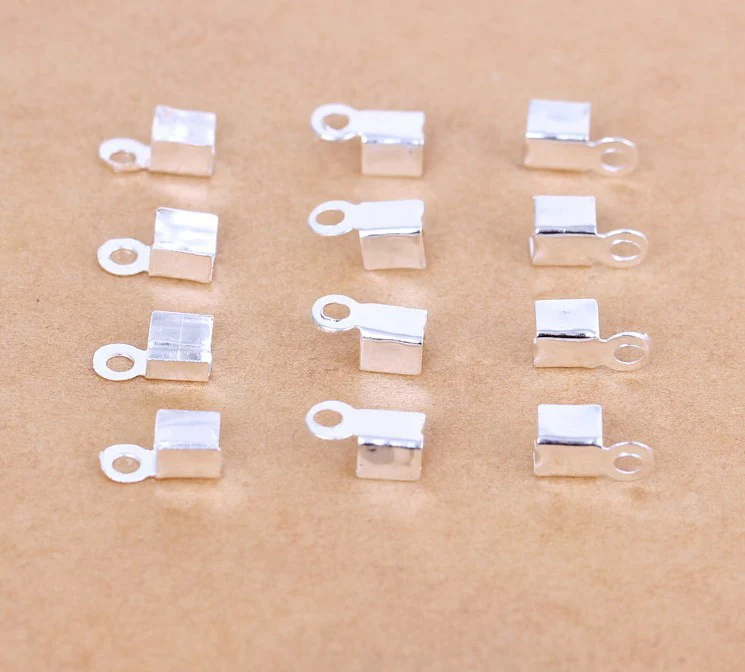 

200pcs 3*7mm 4*9mm End Caps Crimp Clasps leather Cord Crimp Beads Fastener Clasps For DIY Necklace Connectors Jewelry Making
