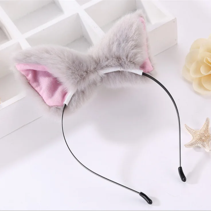 Женский леопардовый ободок с кошачьими ушками модный плюшевый для косплея