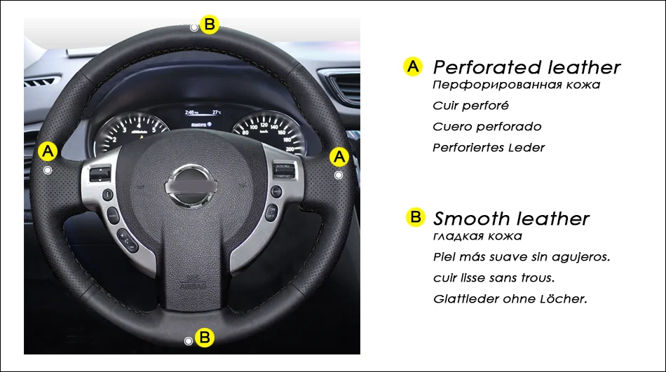CARDAK Ручное шитье искусственная кожа Чехлы на руль для Nissan Qashqai J10 X-TRAIL NV200 2008-2012 автостайлинг