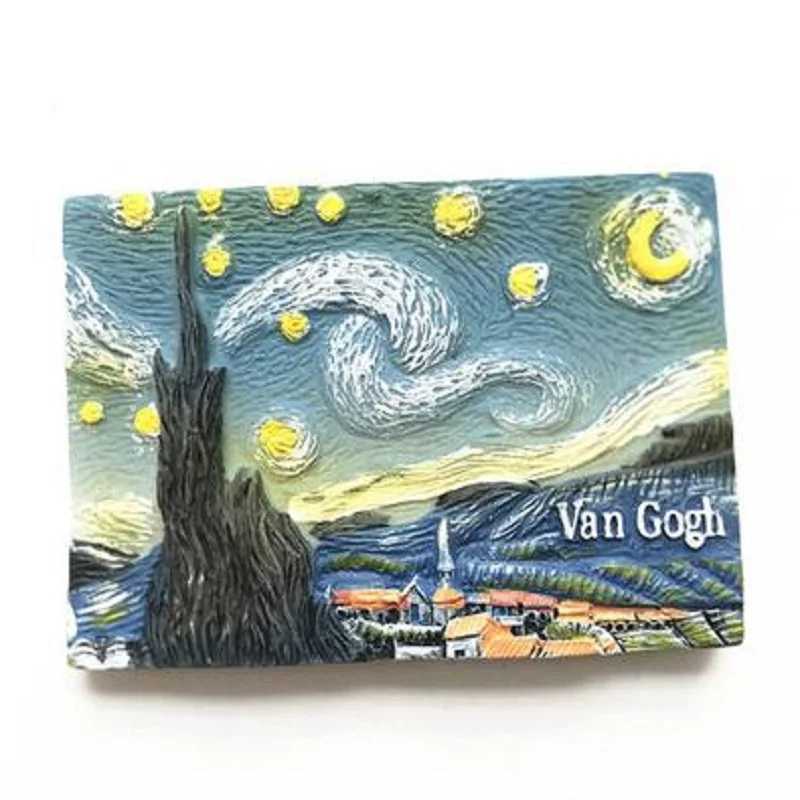 Магнит на холодильник с 3d-изображением звездного неба винтажная Картина Ван Гога