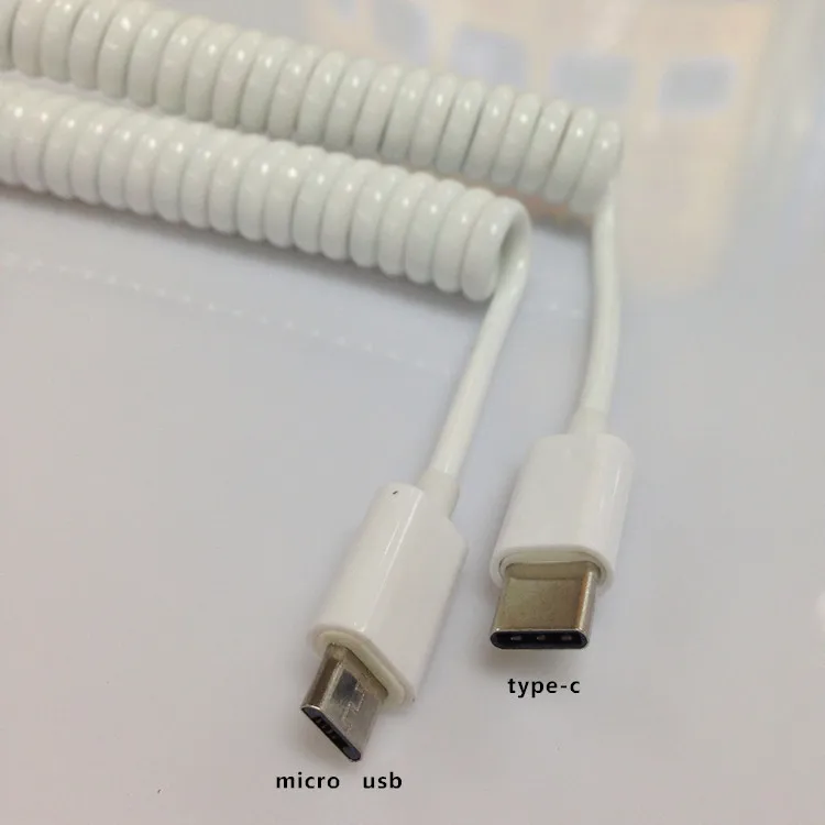2 в 1 V8 Micro USB Type-c к USB3.1 пружинный адаптер зарядное устройство удлинительные кабели