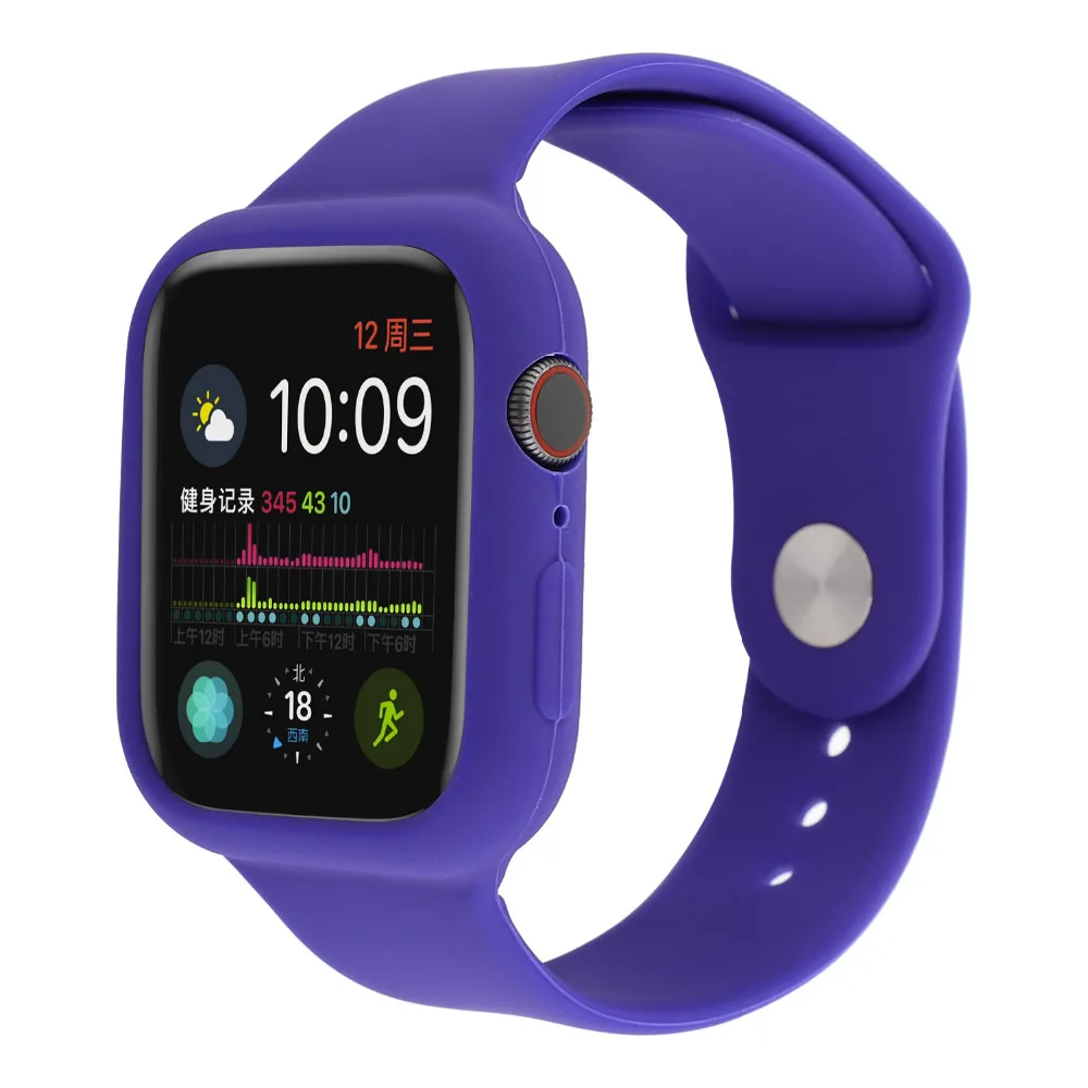 Силиконовый спортивный чехол для Apple Watch 4 3 2 1 ремешок на запястье с защитным