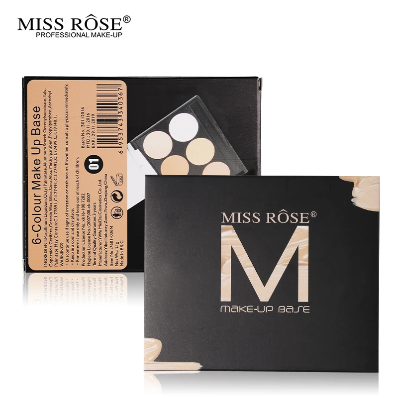 Miss Rose основа для лица макияж 6 цветов консилер палитра база корректор контурный набор хайлайтер маскирующий крем стойкий