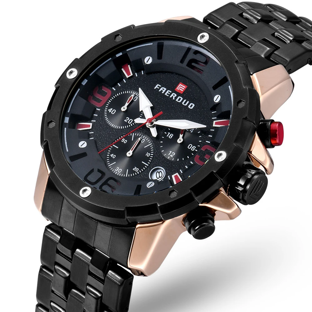 Часы Meteorite мужские из нержавеющей стали спортивные брендовые Роскошные с большим