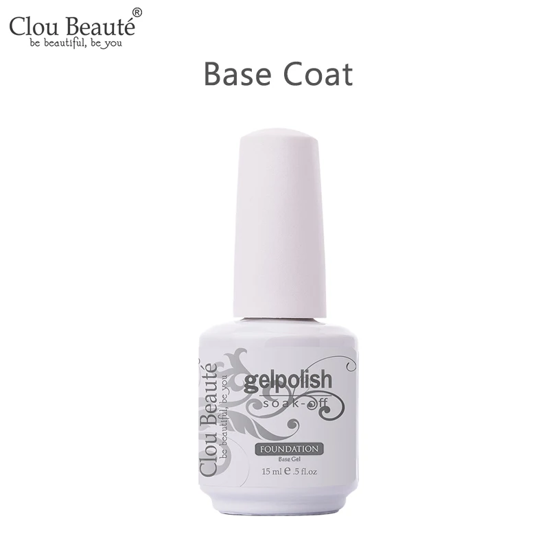 Clou Beaute УФ-гель для ногтей база Fundation для ногтей верхнее покрытие Гель-лак полуперманентные эмалы гель замочить от краски для ногтей - Цвет: Base Coat