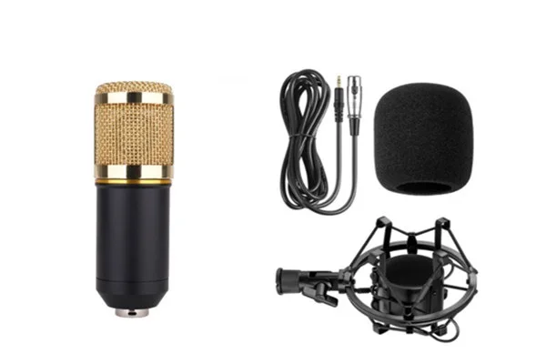 BM800 микрофон Запись звука BM 800 микрофон KTV караоке для радио Braodcasting пение с ударным креплением запись - Цвет: black