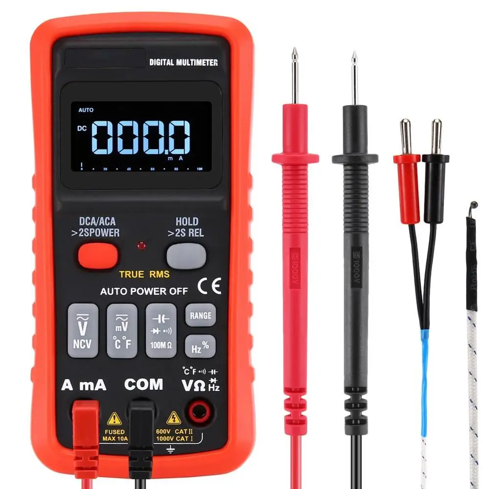 HC-X Цифровой мультиметр автоматический диапазон True RMS AC/DC Вольт Ампер Ом Емкость