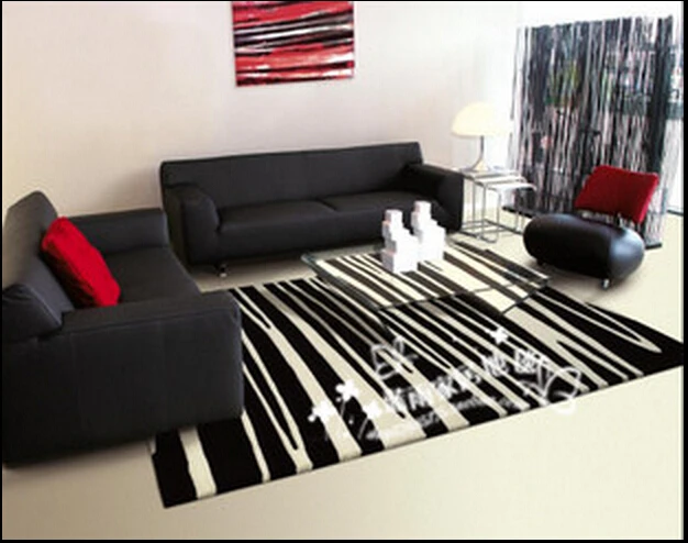 Модные абстрактные короткие утолщенные черно белые Ковровые Коврики для