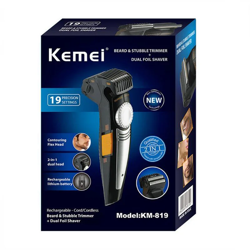 Оригинальный Kemei 819 2 in1 Professional триммер для волос Машинка стрижки электробритва