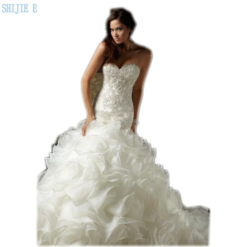 Горячая Распродажа 2019 Vestido De Noiva Милая Аппликация из бисера Русалка свадебное