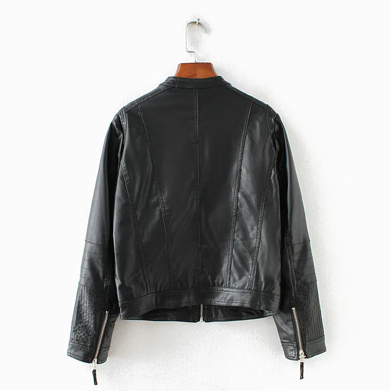 2019 Fashion Style clothes Woman Short Spring Winter Season Pu Round collar Loose Coat Women Leather Jacket | Женская одежда