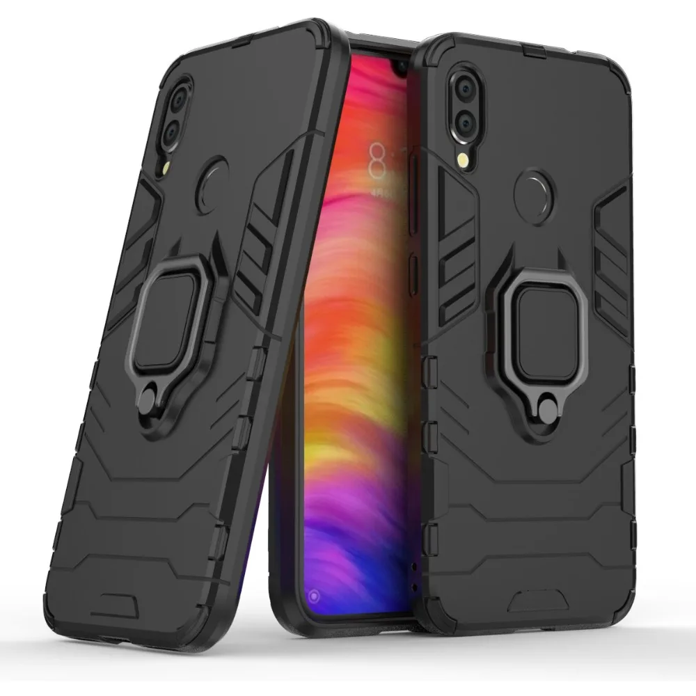 Чехол для Redmi Note 7 с противоударным кольцом на палец магнитный автомобильный