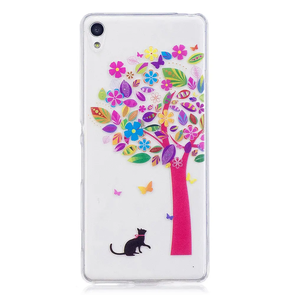Подходящий чехол для Sony Xperia XA F3111 F3112 F3116 мягкий TPU телефона с единорогом котом и