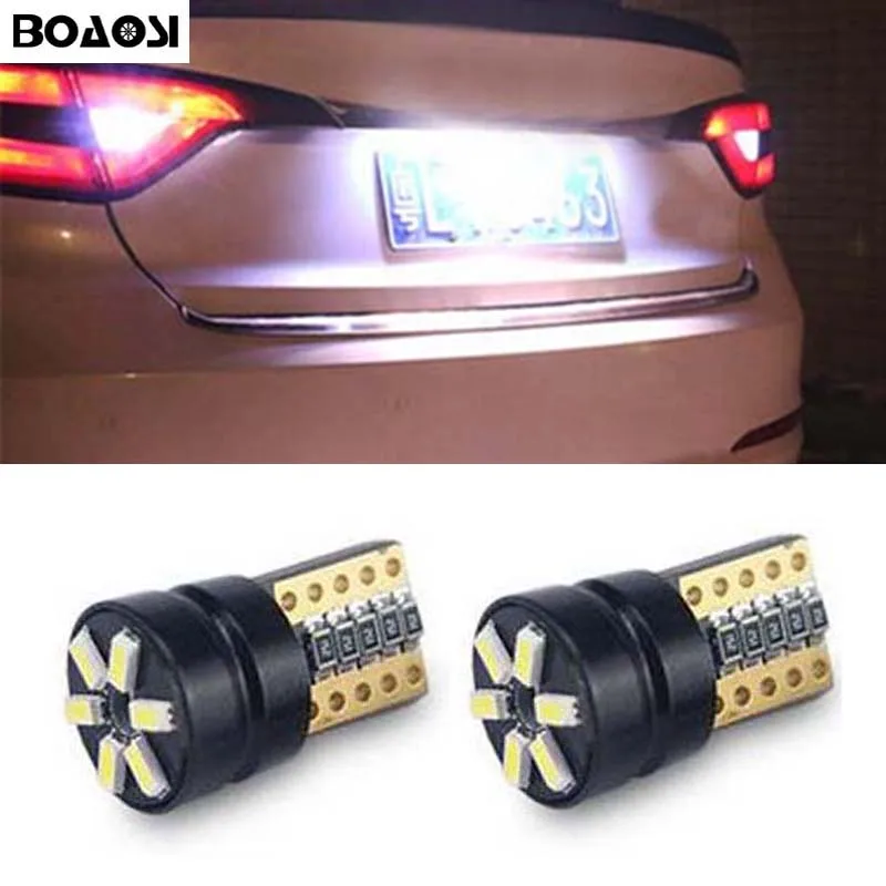 BOAOSI 2x яркий светодиод T10 3014smd Canbus без ошибок светильник номерного знака для Mitsubishi