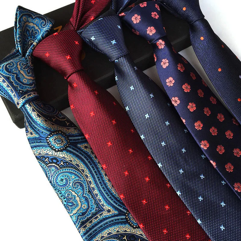 New Classic Fine Lines Floral Tie for Men Silk Fabric Jacquard Woven Designer Fashion Ties | Аксессуары для одежды