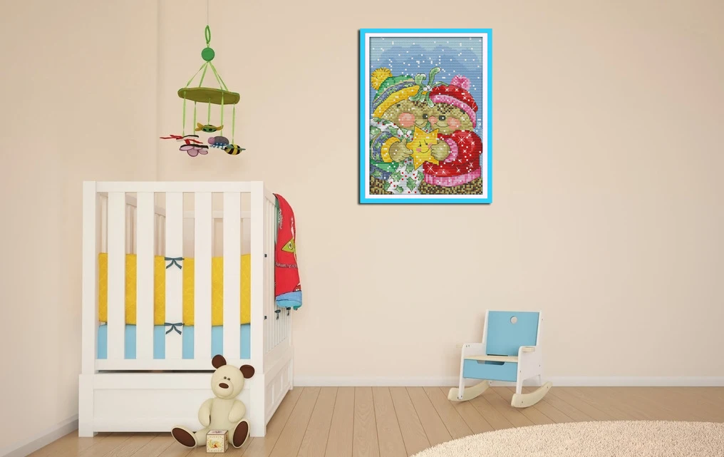 Дизайн для вышивки крестом Joy Sunday в мультипликационном стиле украшения стен и