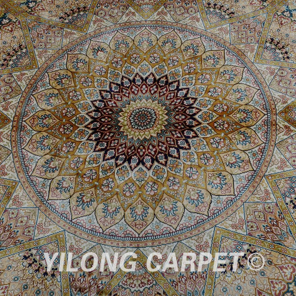 Yilong 5 6 'x 8 2' антикварные ручной работы персидские Тебриз ковры бежевый синий 100%