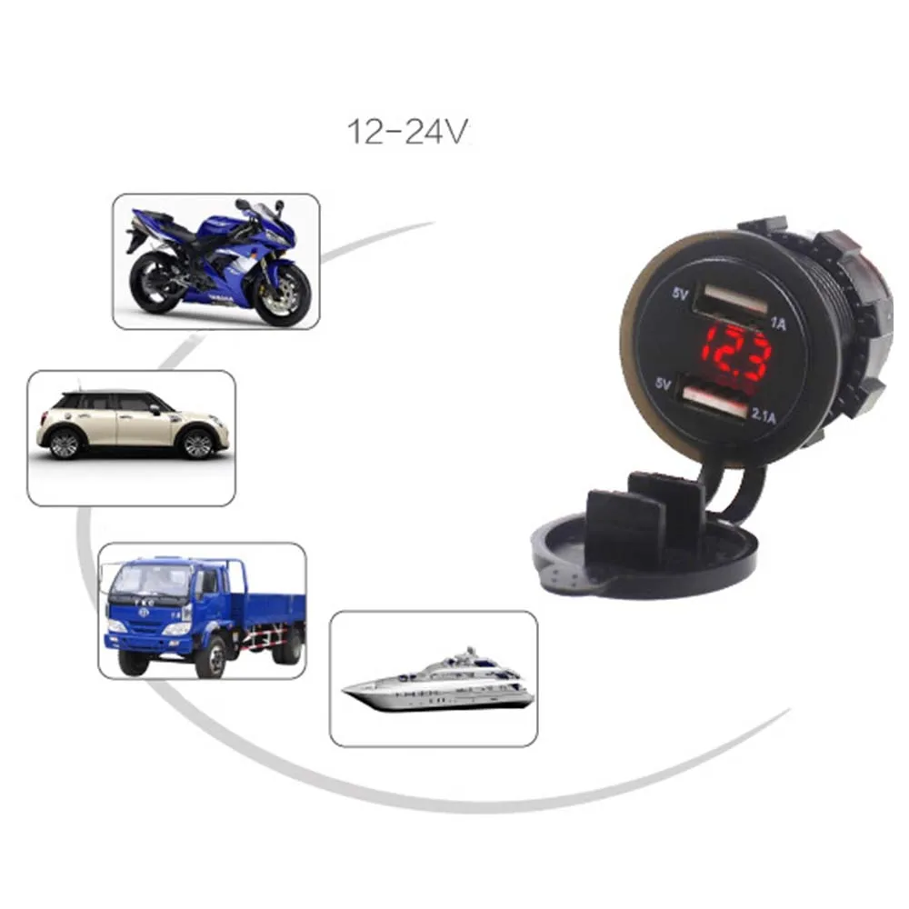 Автомобильное зарядное устройство с двумя usb портами разъем для прикуривателя