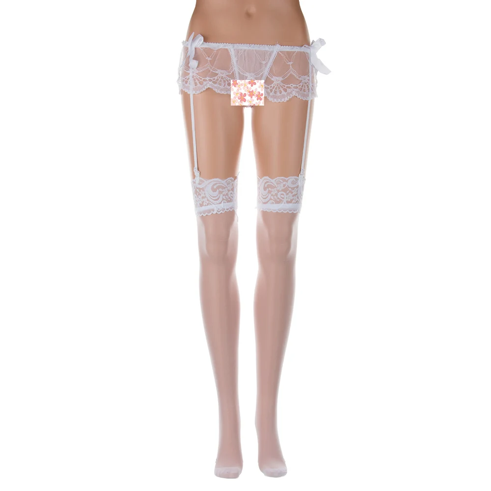 Женские ажурные чулки до бедра женские прозрачные кружевные сексуальный пояс с