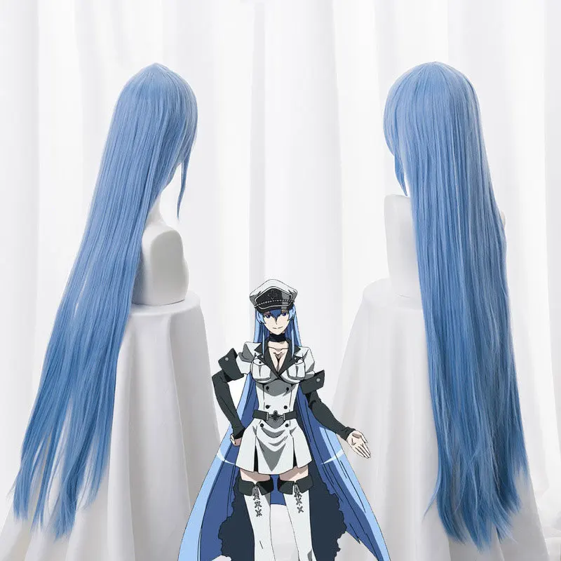 Убийца Акаме! Прямые парики Esdeath для косплея длиной 100 см высококачественные