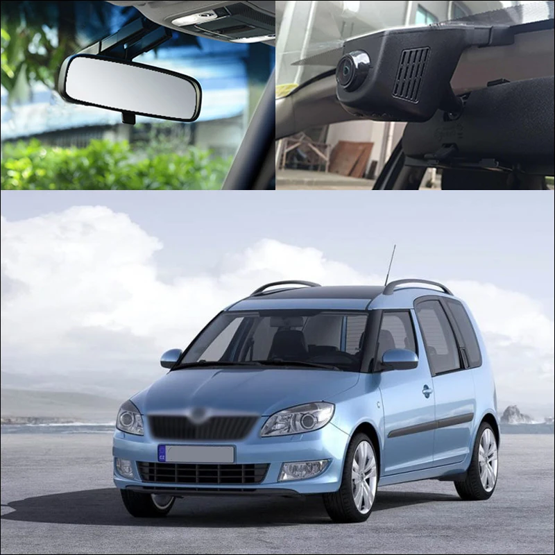 BigBigRoad для Skoda Roomster Автомобильная Передняя камера видеорегистратор Wifi DVR широкий